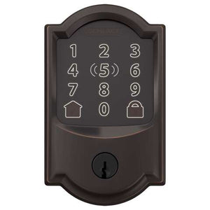 Schlage Encode Plus Aged Bronze Metal WiFi Deadbolt with Camelot Trim