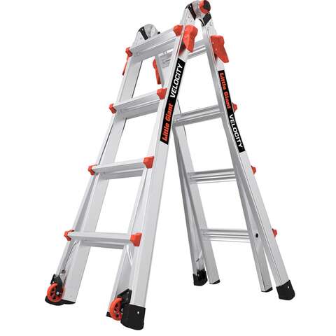 Little Giant Velocity 17 ft. H Aluminum Telescoping Multi-Position Ladder Type IA 300 lb. capacity