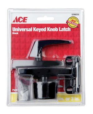 Ace Black Steel Keyed Universal Knob Latch 1 pk