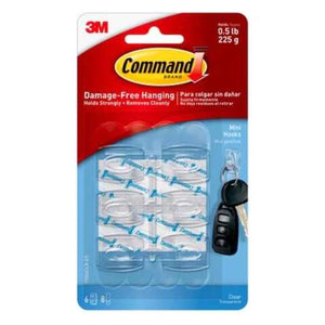 3M Command Mini Plastic Hook 1.08 in. L 1 pk