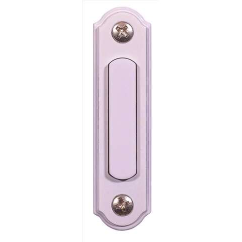 Heath Zenith Satin White Metal/Plastic Wired Pushbutton Doorbell