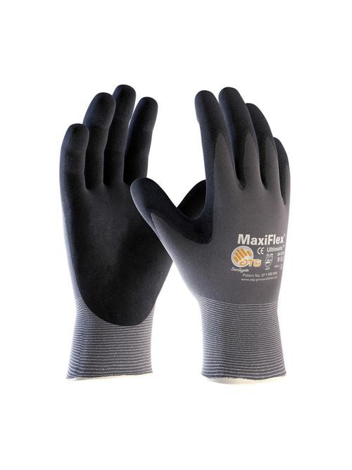 PIP 34-874/XL MaxiFlex¨ Ultimateª Seamless Knit Nylon/Lycra Glove w/ Nitrile Coated Micro-Foam Grip, Black - XLarge