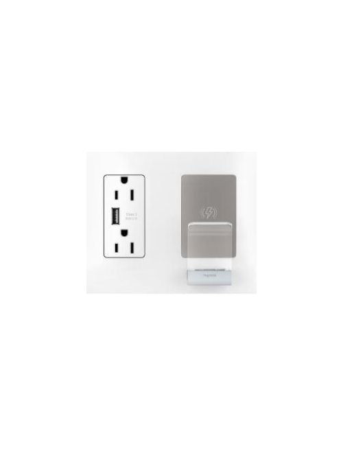 Pass & Seymour RWC826USBWCCV2 Radiant Wireless Charging Station, Wall-Mount, 3.1 Amps Total Charging Capacity - White