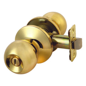 Ace Ball Polished Brass Privacy Lockset 1-3/4 in.