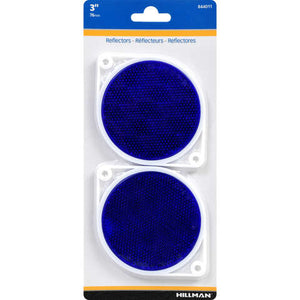 Hillman Round Blue Reflectors 2 pk