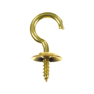 Ace Small Polished Brass Green Brass 0.875 in. L Cup Hook 8 lb 5 pk