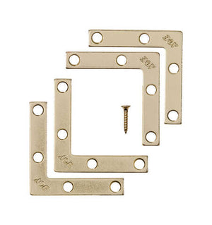 Ace 2 in. H X 2.750 in. W X 2 in. D Brass Flat Corner Brace