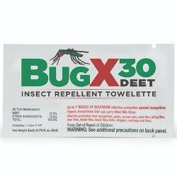 CorTex BugX¨ 30 Insect Repellent Towelette Individual Packet