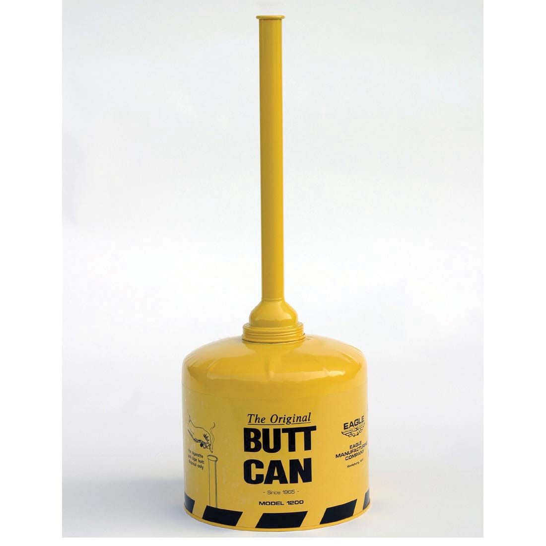 Eagle Manufacturing 1200YELLOW Original Butt Can With Open Tube, 5 gal Capacity, 33 in H, Galvanized Steel, Yellow