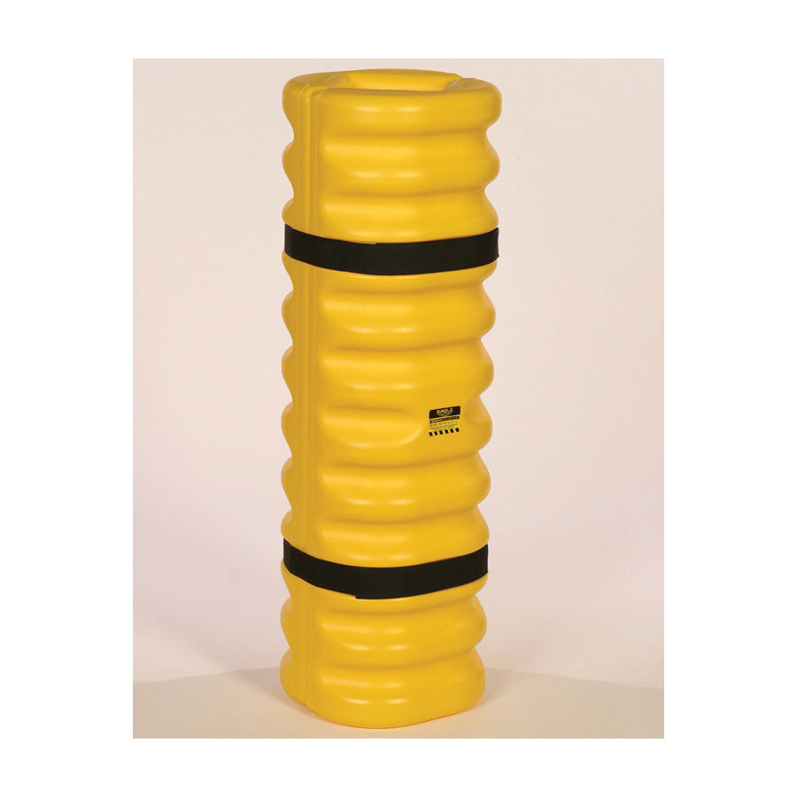 Eagle Manufacturing 1704 Narrow Column Protector With Black Straps, Fits Column Shape Round/Square, 42 in H, HDPE, Yellow