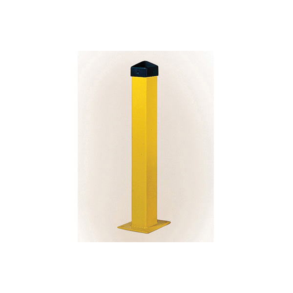 Eagle Manufacturing 1754 SCH 40 Square Bollard Post, 42 in H, 5 in D, Steel, Yellow