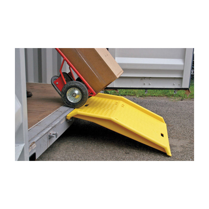 Eagle Manufacturing 1795 Lightweight Shipping Container Ramp, 750 lb Load, 36 in L x 35 in W, HDPE, Yellow