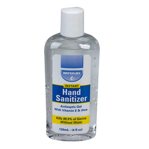 WaterJel¨ 100121 Instant Hand Sanitizer, 4 oz Nominal Capacity, Clear Gel, Bottle, Mild Alcoholic, Ethyl Alcohol, Propylene Glycol Composition