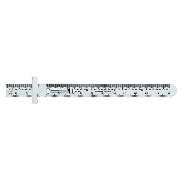 General Tools & Instruments 300ME Measuring Rule, Steel, 12 in, Polished Stainless Steel