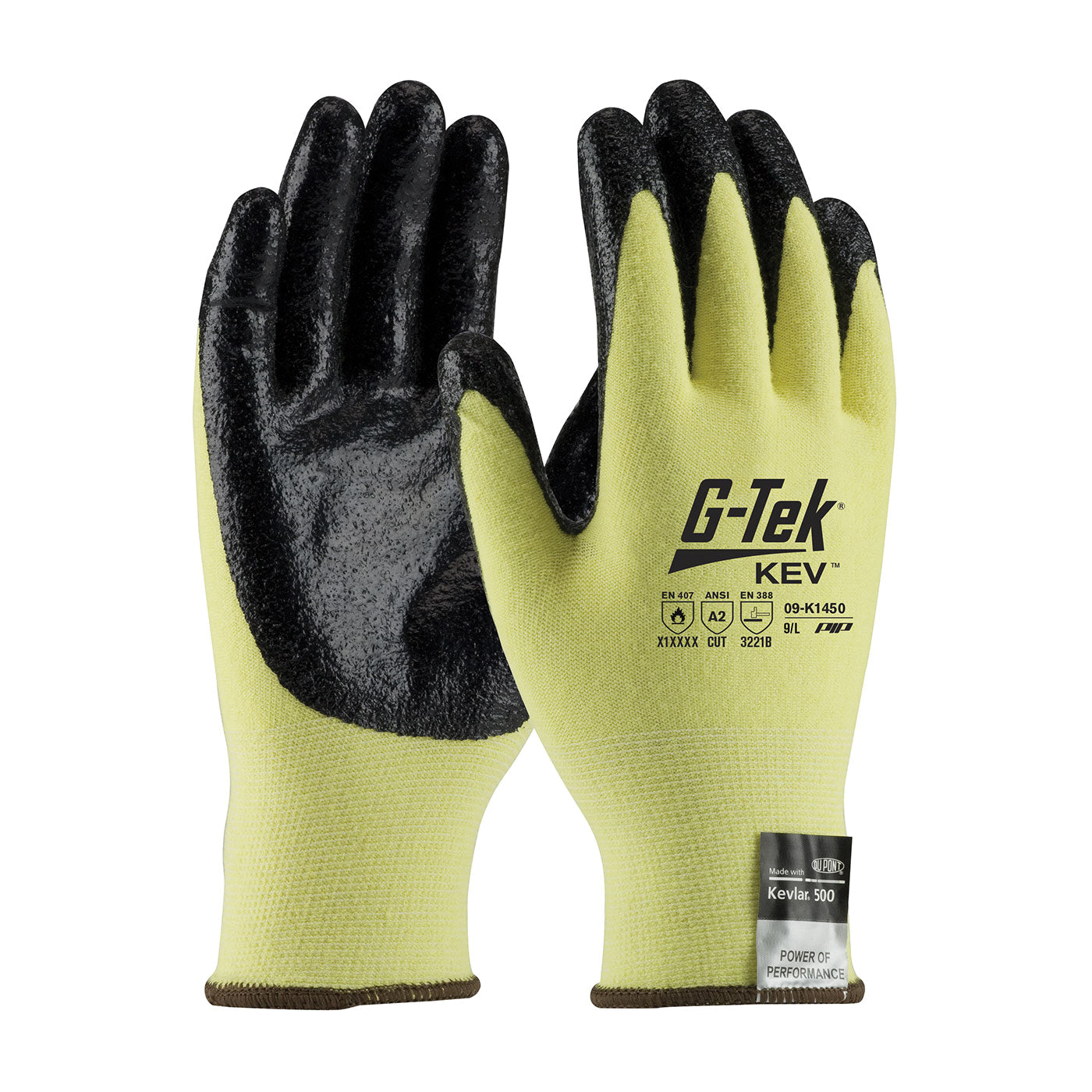 G-Tek¨ KEVª 09-K1450/L Cut Resistant Gloves, L, Nitrile Coating, Kevlar¨/Lycra¨, Elastic/Knit Wrist Cuff, Resists: Abrasion, Cut, Puncture and Tear