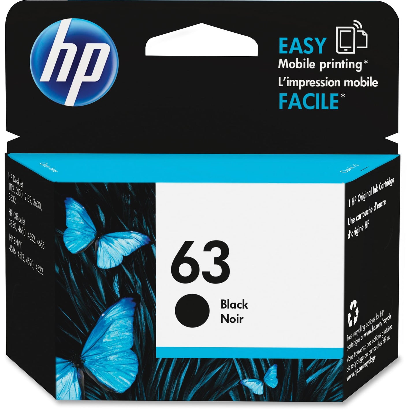 HP 63 Black Ink Cartridge (F6U62AN)