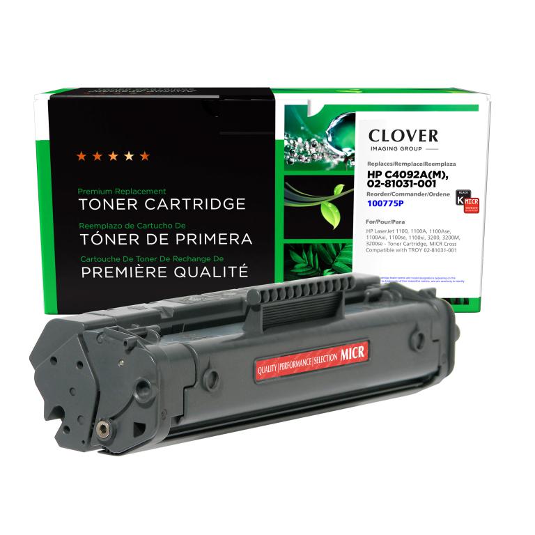 Clover Imaging Remanufactured MICR Toner Cartridge for HP C4092A, TROY 02-81031-001