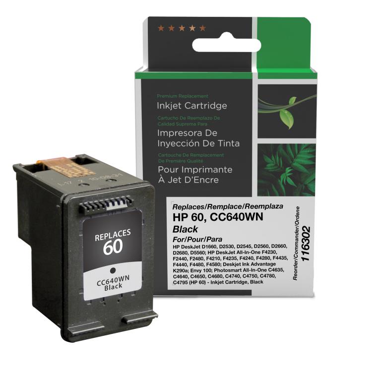 Clover Imaging Remanufactured Black Ink Cartridge for HP 60 (CC640WN)