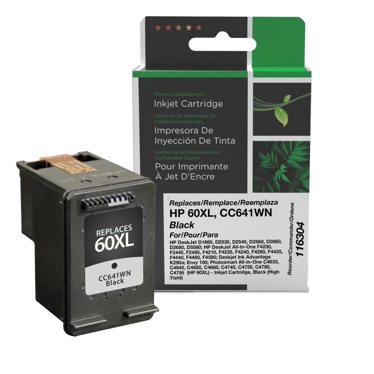 Clover Imaging Remanufactured High Yield Black Ink Cartridge for HP 60XL (CC641WN)