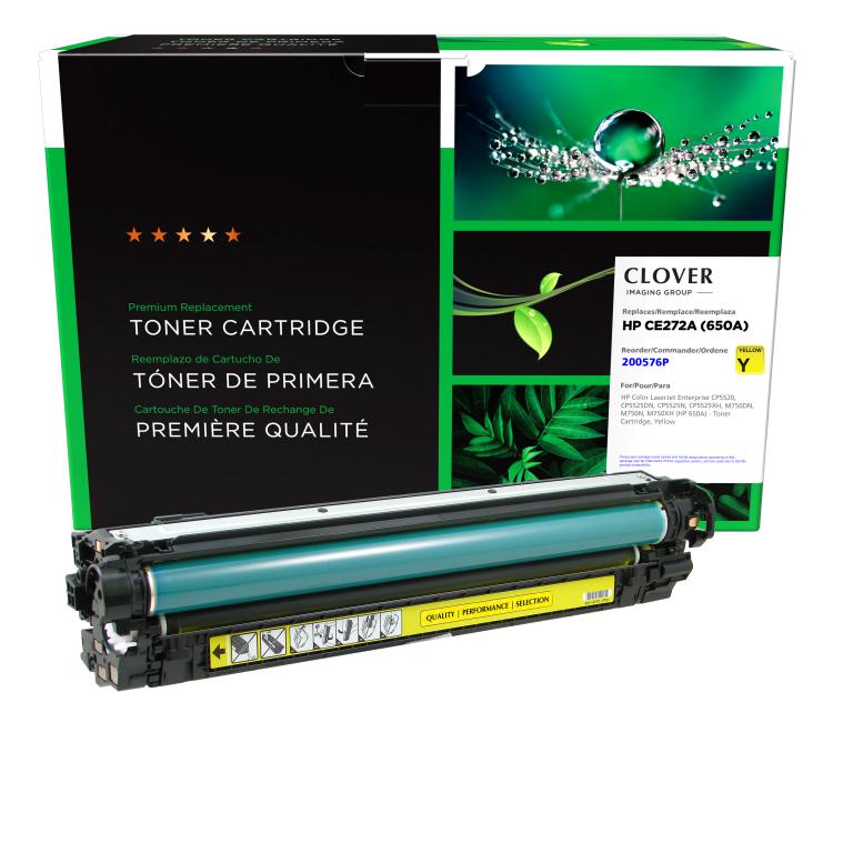 Clover Imaging Remanufactured Yellow Toner Cartridge for HP 650A (CE272A)