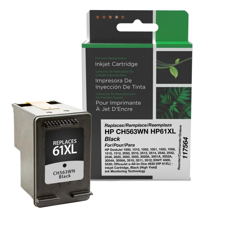 Clover Imaging Remanufactured High Yield Black Ink Cartridge for HP 61XL (CH563WN)