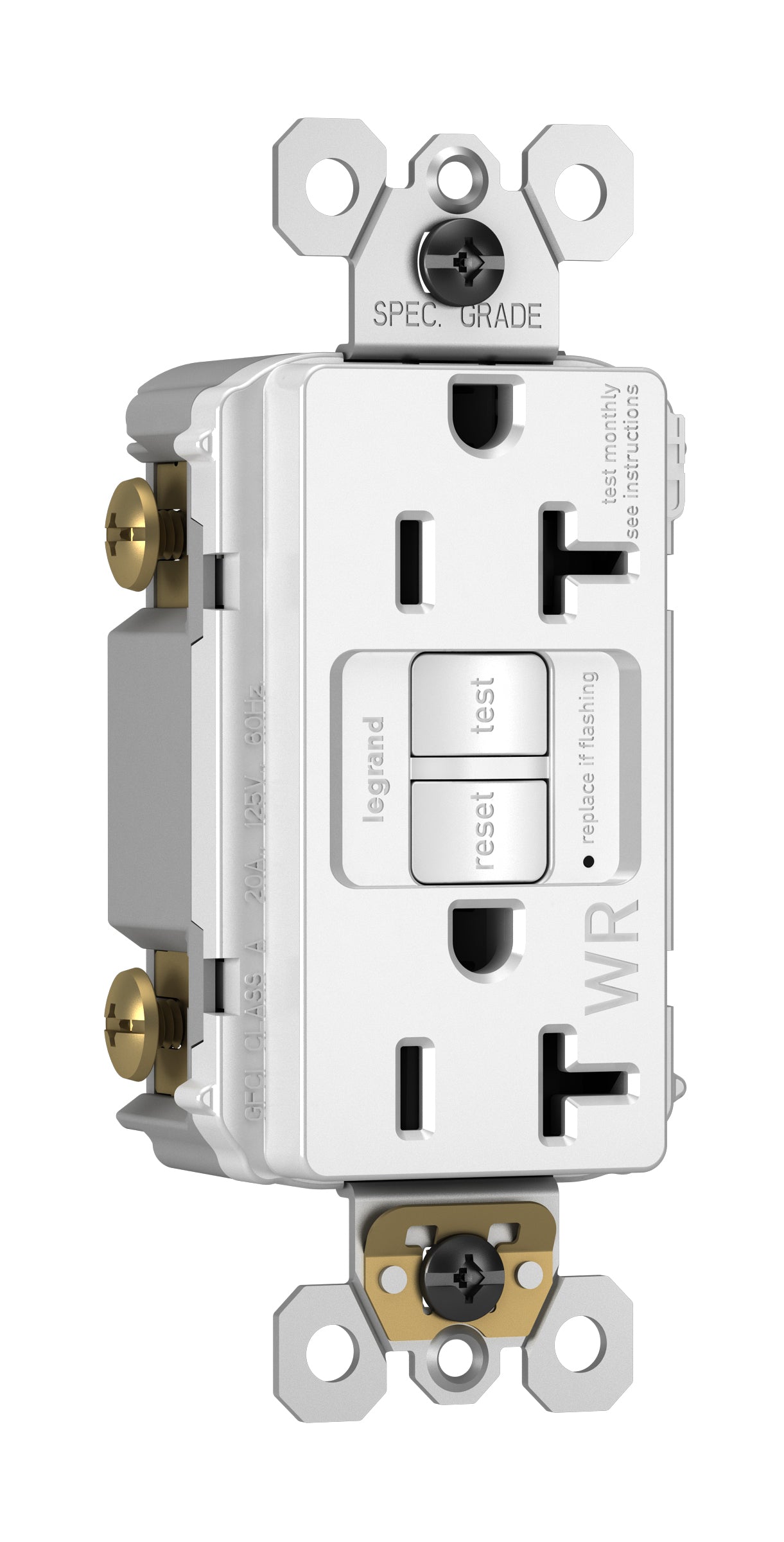 Pass & Seymour 2097-TRWRW 20A 125V Self-Test Tamper-Resistant Weather-Resistant GFCI, White