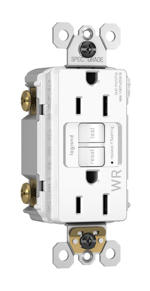 Pass & Seymour 1597-TRWRW 15A 125V Self-Test Tamper-Resistant Weather-Resistant GFCI, White