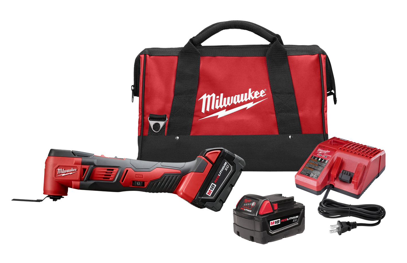 Milwaukee¨ M18ª 2626-22 Cordless Oscillating Multi-Tool Kit, 11000 to 18000 opm Speed, 18 VDC, Lithium-Ion Battery, 2 Batteries