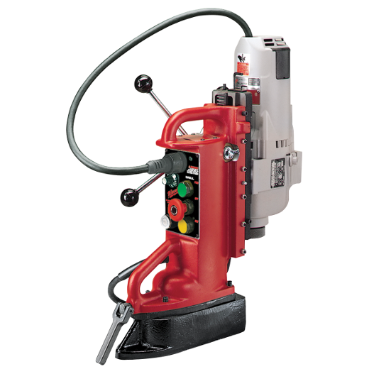 Milwaukee¨ 4209-1 Adjustable Position Heavy Duty Electromagnetic Drill Press, 1-1/4 in Chuck, 2 hp, 5-3/32 in Drill to Center From Base, 750/375 rpm Spindle Speed, 120 VAC