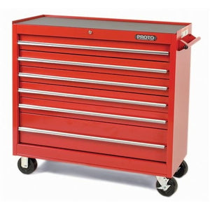 Proto¨ J444142-6RD 440SS Standard-Duty Mobile Work Station, 41 in L x 41-1/2 in W x 42 in H, 3000 lb Load, Red