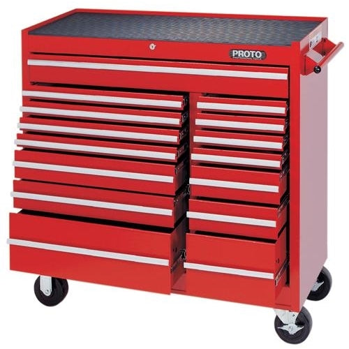 Proto¨ J444142-15RD 440SS Standard-Duty Mobile Work Station, 41 in L x 41-1/2 in W x 42 in H, 1800 lb Load, Red