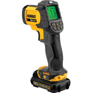 DeWALT¨ DCT414S1 Infrared Thermometer Kit, -20 to 932 deg F, +/-1.5%, +/-1.5 deg C Accuracy, 12:1 Focus Spot, 0.1 to 1, Lithium-Ion Battery