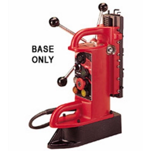 Milwaukee¨ 4202 Electromagnetic Fixed Position Portable Drill Press Base, For Use With 1/2 in and Thicker Flat Ferrous Material, 3/4 in Chuck, Steel, 9 in D Drill