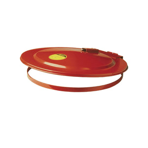 Justrite¨ 26750 Self-Closing Safety Drum Cover With Fusible Link, For Use With 55 gal Drums, Steel, Red