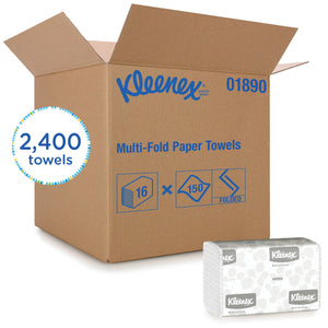 Kleenex¨ 01890 Multi-Fold Towel, 150 Sheets, 1 Plys, Paper, White