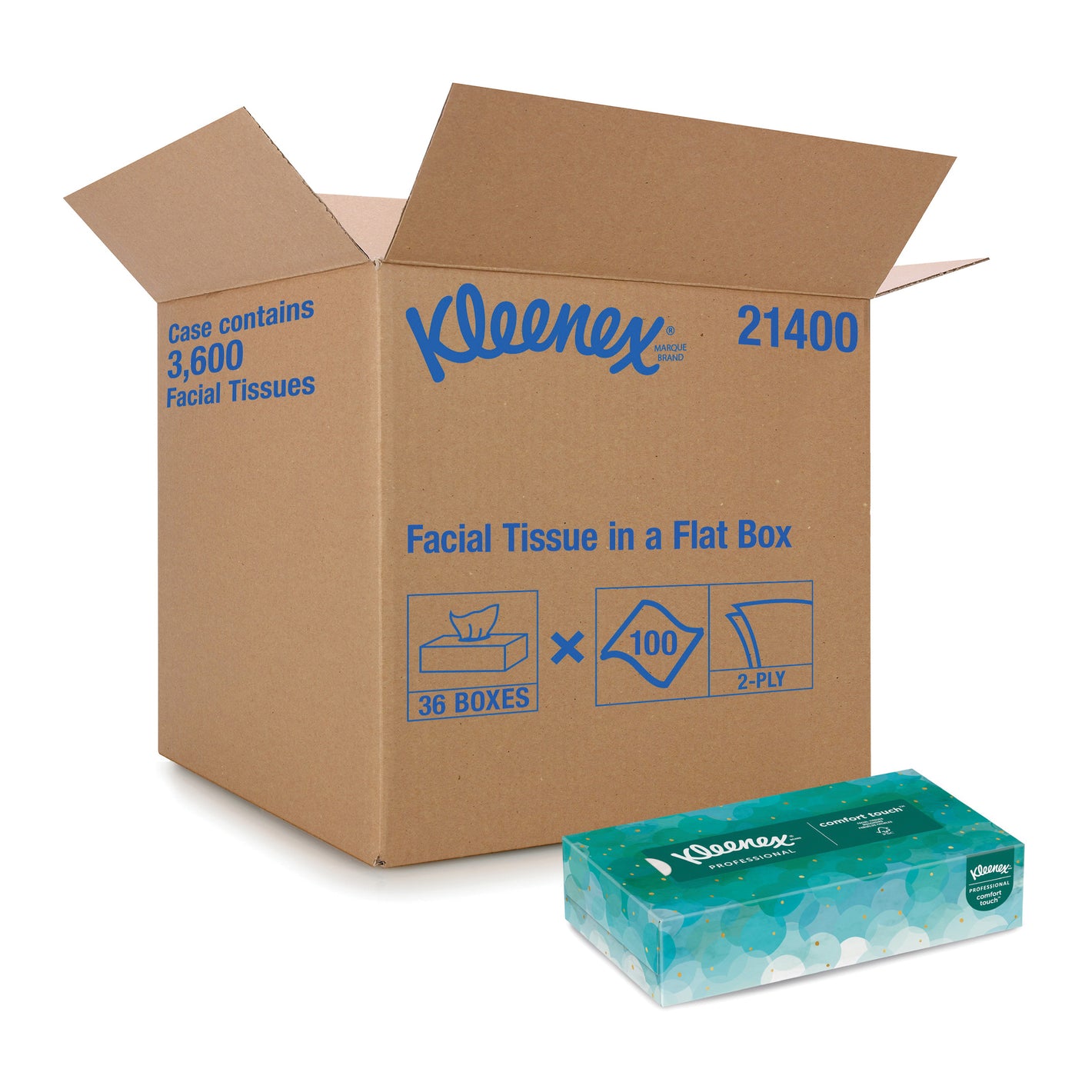 Kleenex¨ 21400 Facial Tissue, Paper, White