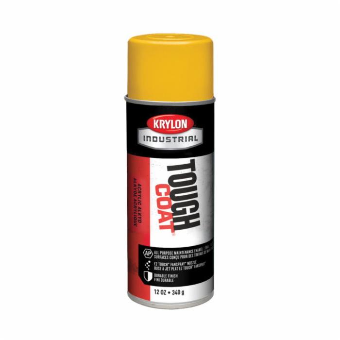 Krylon¨ Tough Coat¨ A01310007 Acrylic Enamel Spray Paint, 12 oz Container, Liquid Form, Safety Yellow, 20 to 25 sq-ft Coverage