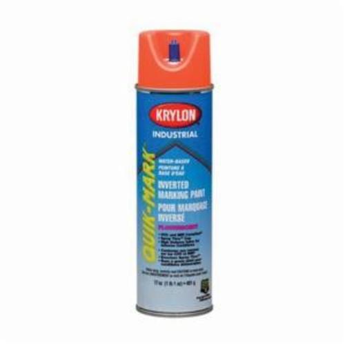 Krylon¨ Quik-Markª A03401 Water Based Inverted Marking Paint, 16 oz Container, Liquid Form, APWA Brilliant White, 234 to 468 ft Coverage, >10 min Curing