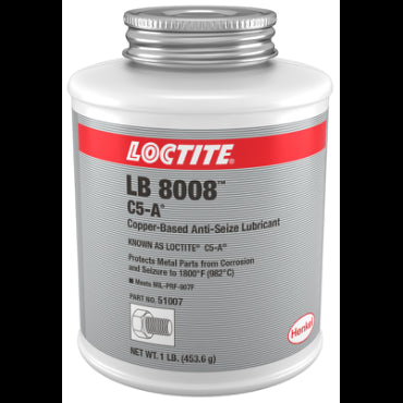 Henkel Loctite¨ 160796 LB 8008 C5-A Series Copper Based Anti-Seize Lubricant, 1 lb Brush Top Can, Copper