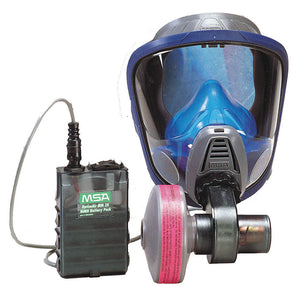 MSA OptimAir¨ 10034151 Advantage¨ 3100 Powered Air Purifying Respirator Assembly With Rubber Head Harness, L, NiMh Battery, Resists: Scratch, OSHA, NIOSH, ACGIH, AIHA Approved