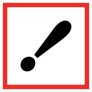 NMCª GHS206AP Shipping Label, Laminated Square, 2 in WD X 2 in HT, Harmful Irritant Exclamation Mark, White/Red/Black, Vinyl