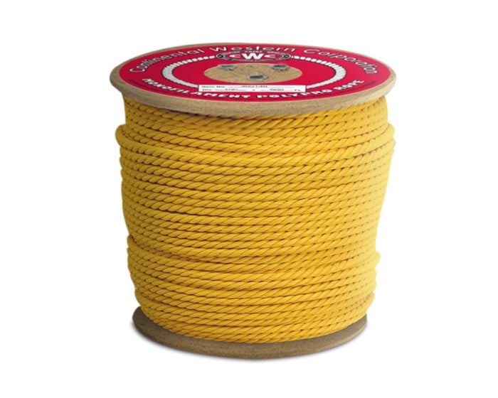 CCI Group PPM3/8 3-Strand Mono Twisted Rope, 3/8 in x 600 ft, Yellow, Polypropylene