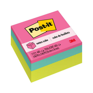 Post-it Notes Cube, 3" X 3", Bright Colors, 1 Cube
