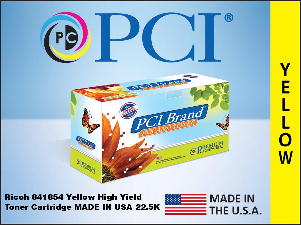 PCI Ricoh 841854 Yellow Toner Cartridge 22.5K