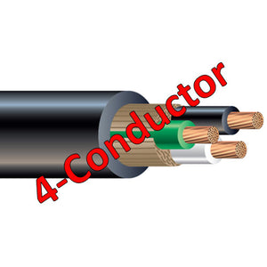 SO 6/4 (Black/White/Red/Green) Flexible Power Cord, Stranded Copper, 600V, Black Jacketed (250ft Spool)