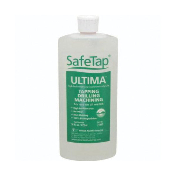 SafeTapª 71952 SafeTap Ultima High Performance Tapping Fluid, 16 oz Bottle, Mild, Liquid, Colorless Transparent