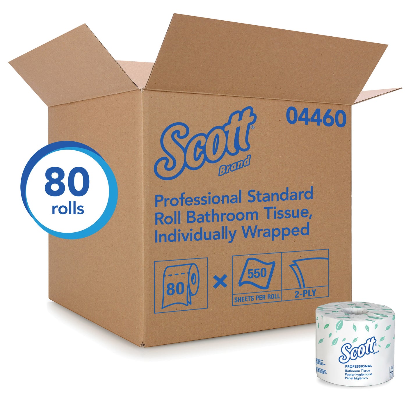 Scott¨ 04460 Bathroom Tissue, 550 Sheets, 2 Plys, Paper