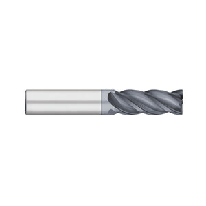 Titan USA TC22701 V42RR VI-PRO Center Cutting Corner Radius High Performance Regular Flute Single End End Mill, 5/8 in Dia Cutter, 0.12 in Corner Radius, 1-5/8 in Length of Cut, 4 Flutes, 5/8 in Dia Shank, 3-1/2 in OAL, ALCRO-MAX Coated