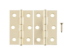 Ace 2-1/2 in. L Bright Brass Narrow Hinge 2 pk