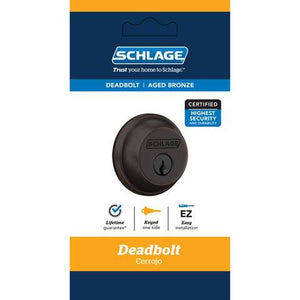 Schlage Aged Bronze Zinc Single Cylinder Deadbolt